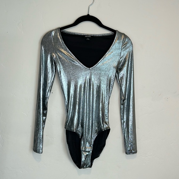 Monki Tops - Monki Silver Bodysuit